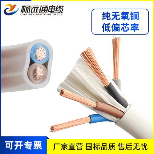 直销新款RVV 2/3/4芯家用白色软铜护套线 国标家装控制线浴霸线空 - 图0