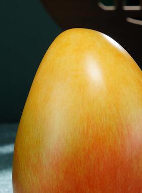 黄铜摆件《光芒万丈》家居饰品 饭厅茶几摆件 贡品贡果 彷真芒果