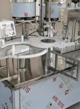 西林瓶口服液定量四头灌装封口气缸上塞离心轧盖液体灌装机智能