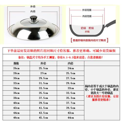 32不锈钢锅盖40家用炒锅38cm36公分30直径28cm锅盖34厘米防烫42 - 图0