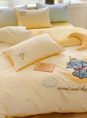 卡通全棉纯棉床上四件套2024新款高端儿童床品女孩被套床单三件套