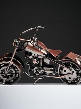 复古工业风铁艺汽车模型电视柜办公室桌面摆件男生男孩男朋友送礼