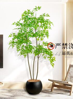 南天竹彷真绿色植物高端轻奢盆栽室内客厅大型落地装饰彷生假植物