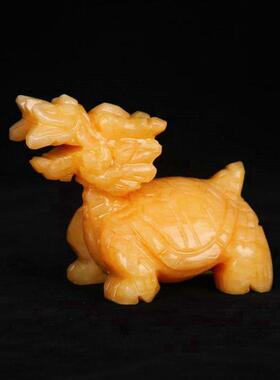玉石龙龟摆件龙头龟玉雕玉器客厅办公室工艺品装饰品