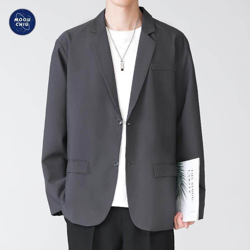 沐丘男装∣雅痞帅气宽松学院风休闲西装外套男dk制服韩版潮流西服 - 图0