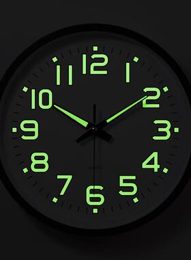 12英寸30CM夜光挂钟石英钟表卧室客厅挂钟表简约时钟定制LOGO