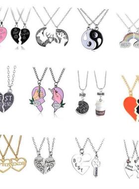 Couple Pendant Necklace 2Pcs Friendship Jewelry for ladies