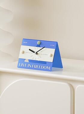 WOZOM屋准家居创意时钟客厅关桌面摆件视TYOS920O柜摆台电式钟表