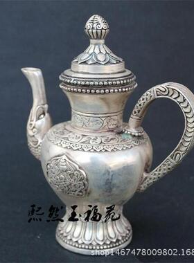 仿古纯铜白铜藏壶 铜壶 茶壶铜水壶白铜酒壶酒具家居饰品铜器摆件