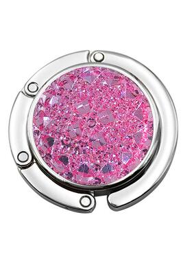 跨境白色满天星圆形内折叠挂包钩便携无痕创意金属礼品桌边挂包器