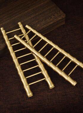 黄铜梯子摆件 竹节梯节节高步步家居客厅高升装饰品开业生日礼品