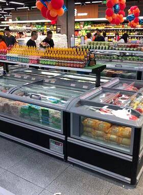 卧式岛柜全自动霜化大容量组合式冷冻柜肉类展示柜冰柜商用冰柜