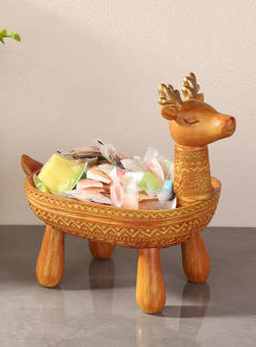 装饰品鞋柜钥匙收纳创意放置物架现代入户轻奢玄关进麋鹿门口摆件