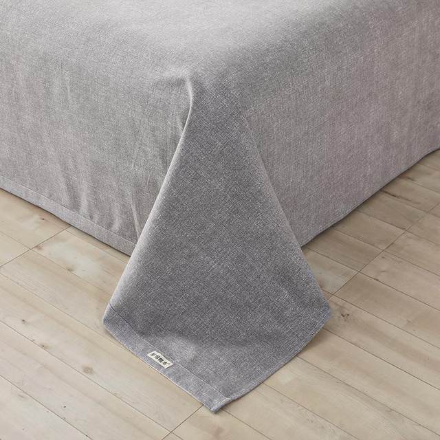 Thickened old coarse cloth bed sheet single piece double single student dormitory bed sheet modern simple big kang summer three-piece set