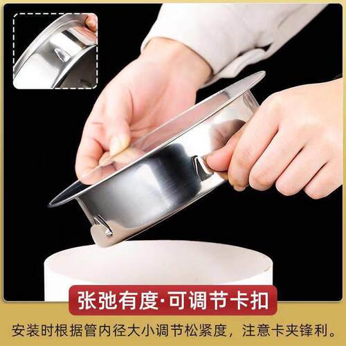 不锈钢50PVC内堵盖75管阻流塞密封盖装饰盖下水道110管堵塞盖封口 - 图2