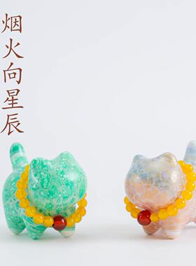 敦煌设计院国风国潮彩绘大漆猫挂