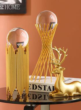 北欧轻奢高档水晶球艺术摆设创意家居客厅玄关电视酒柜装饰品摆件