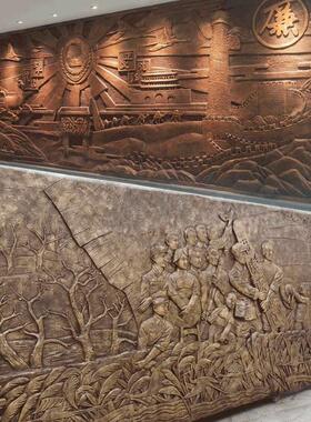 铸铜玻璃纤维金属人物浮雕塑定制大型户外景观摆件历史名人场景雕