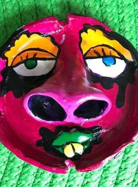 新品人脸高级感烟灰缸创意树脂工艺品摆件家居桌面装饰小摆件