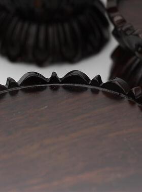 黑檀木莲花底座盆景花瓶佛像摆件观音实木底座水晶球两用底座红木