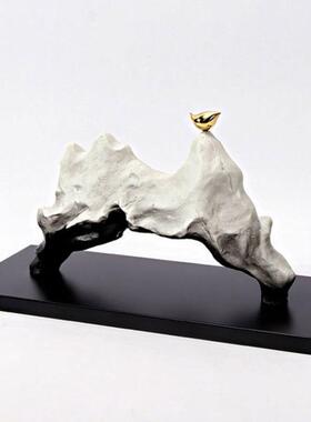 现代新式假山摆件玄中关隔办公断室边A0233桌工艺品酒样板房软装