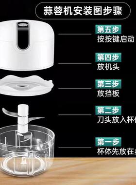厨房家用迷你电动绞肉机辅食料理机电动捣蒜打蒜碎肉多功能搅碎器