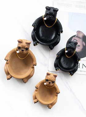 新款可爱八哥法斗犬烟灰缸创意个性潮流家用客厅办公室防飞灰烟缸