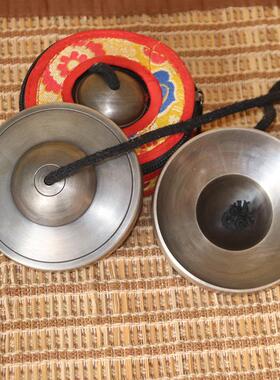 尼泊尔青铜碰铃手工撞铃铜钹打击民族乐器法器碰铃赠送套子