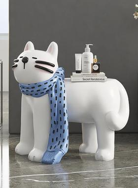 入户玄关猫换鞋凳落地摆件家居饰品客厅沙发旁茶几床头柜乔迁新居