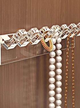 Wall-mounted jewelry organizer with no-drill installation, f