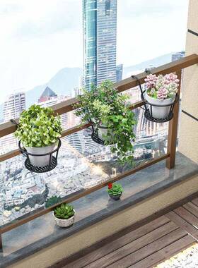 阳台栏杆挂钩花盆挂架挂式防盗窗悬挂置物架花架窗台室外铁艺支架