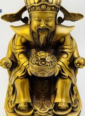 财神像黄铜五爷神像 如意黄铜财神寺庙财神爷铜工艺品摆件直