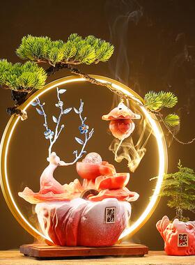 流水摆件循环水招财鹿生财喷泉客厅玄关办公桌面新居乔迁开业礼品