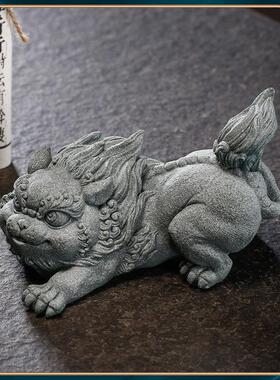 山海经新中式桌面麒麟龙龟茶宠摆件创意覆古国潮送礼鱼缸造景貔貅