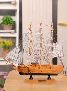 帆船摆件一帆风顺模型客厅家居装饰酒柜玄关书架办公室工艺品摆设