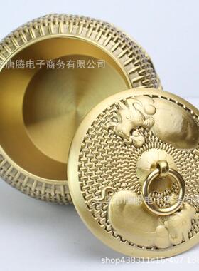黄铜工艺品五牛茶叶罐摆件办公室桌面创意大小纯铜储藏罐铜工艺品