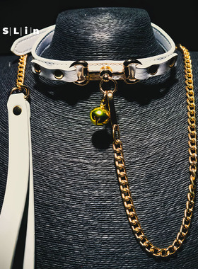 小铃铛项圈女颈带链子黑色颈圈锁骨链皮质颈环项链脖圈颈链