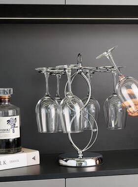 高档铁艺红酒杯架摆件家居饰品高脚杯倒挂饭厅酒柜装饰品置物架子