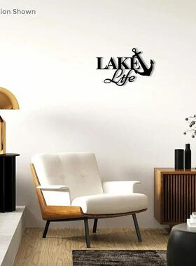 Lake Life with Anchor 标牌铁艺工艺品墙壁装饰墙贴挂墙艺术
