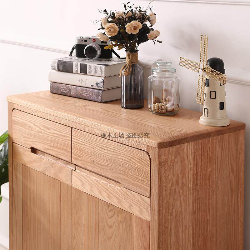 实木鞋柜北欧橡木原木储物柜现代简约家用整装玄关柜实木鞋柜,淘宝优惠券,粉丝福利购,淘宝优惠卷