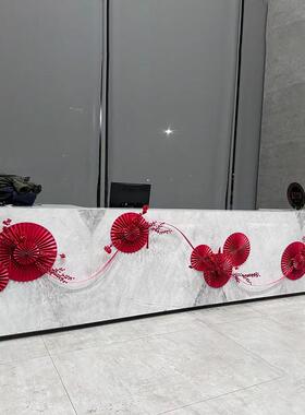 元布置过新年前台摆旦售件装饰场景s写字楼酒店F986JHMS大堂楼部