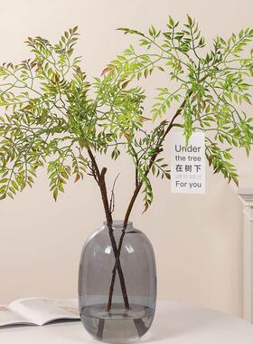 彷真绿色植物南天竹轻奢彷真花客厅室内造景彷生植物落地装饰摆饰