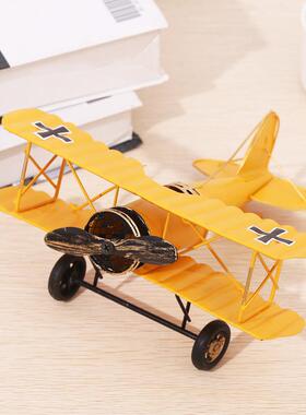 复古铁皮飞机模型 zakka杂货创意家居装饰品 工艺品摆件