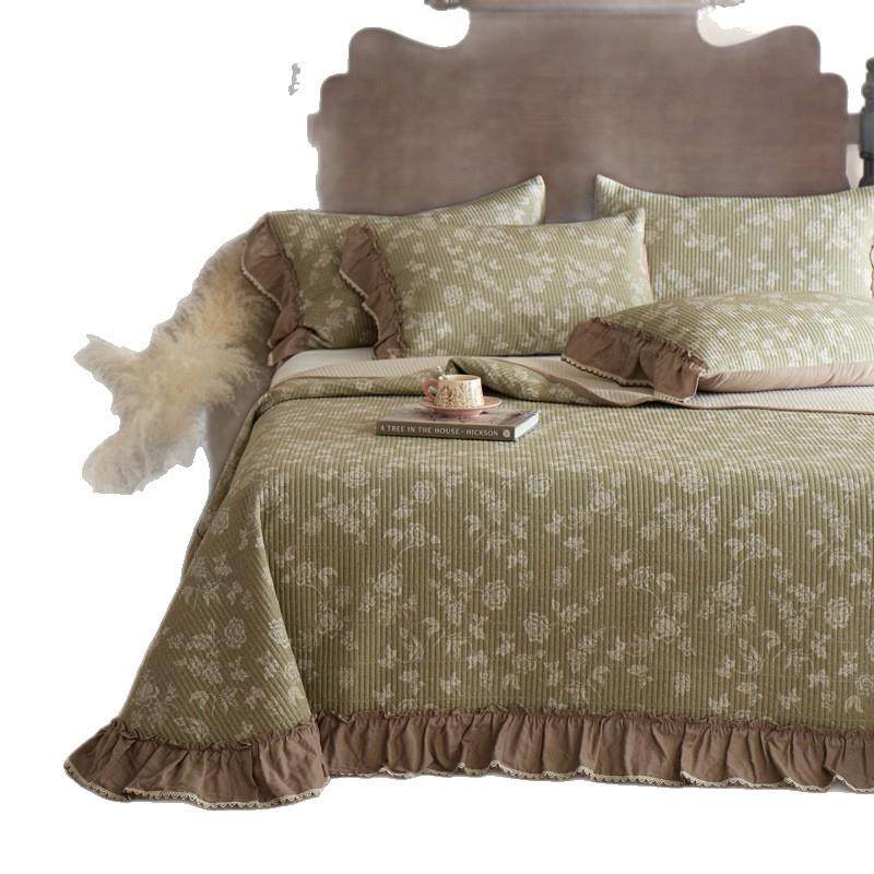 法式复古风全棉双层纱床盖韩式花边款纯棉绗缝加厚防滑床单被单,淘宝优惠券,粉丝福利购,淘宝优惠卷