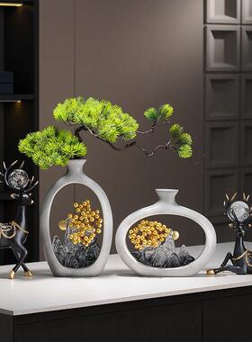 事事如意柿子花瓶寓意好摆件家居饰品电视柜玄关乔迁新居开 业礼