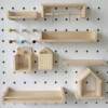 Solid wood hole board accessories storage rack custom hook matchstick round hole wooden stick laminate partition wooden