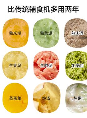 乖北北双玻璃副食品机婴儿宝宝料理机打米糊蒸煮一体多功能搅拌研