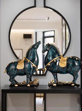 新中公式饰唐朝马成功到树脂工艺品客厅玄关招财纳福酒柜办室桌面