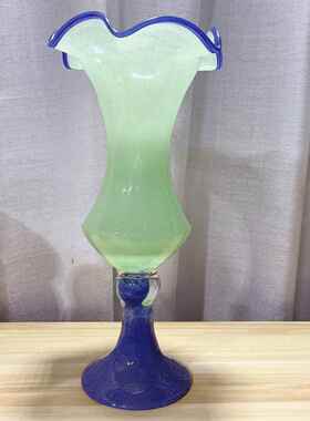 新品法式覆古高脚铃兰风灯花瓶中古琉璃高级艺术玻璃花器花瓶花插