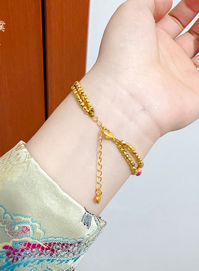 金店同款沙金爱心蝴蝶双层蹦迪手链轻奢百搭手链送女友礼物